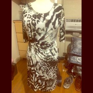 Animal print dress knee length
